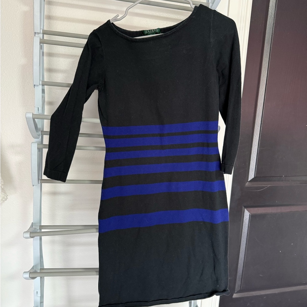 Black and Blue Striped Dress
